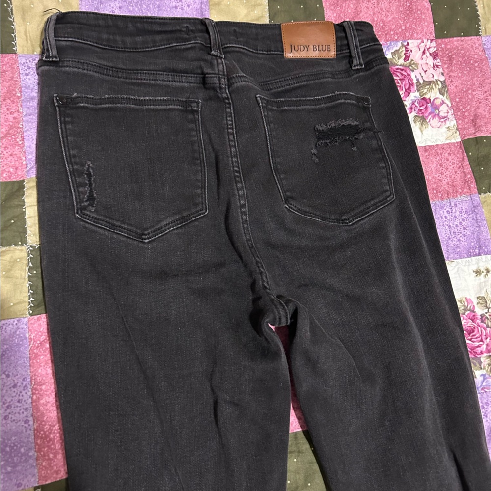 Judy Blue Black Distressed Flare Jeans Size 15/32 Style# JB88622‎ - Picture 6 of 8
